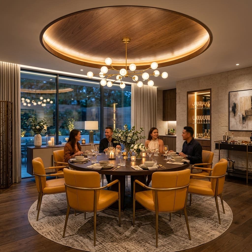 Modern Dining Room with Yellow Chairs